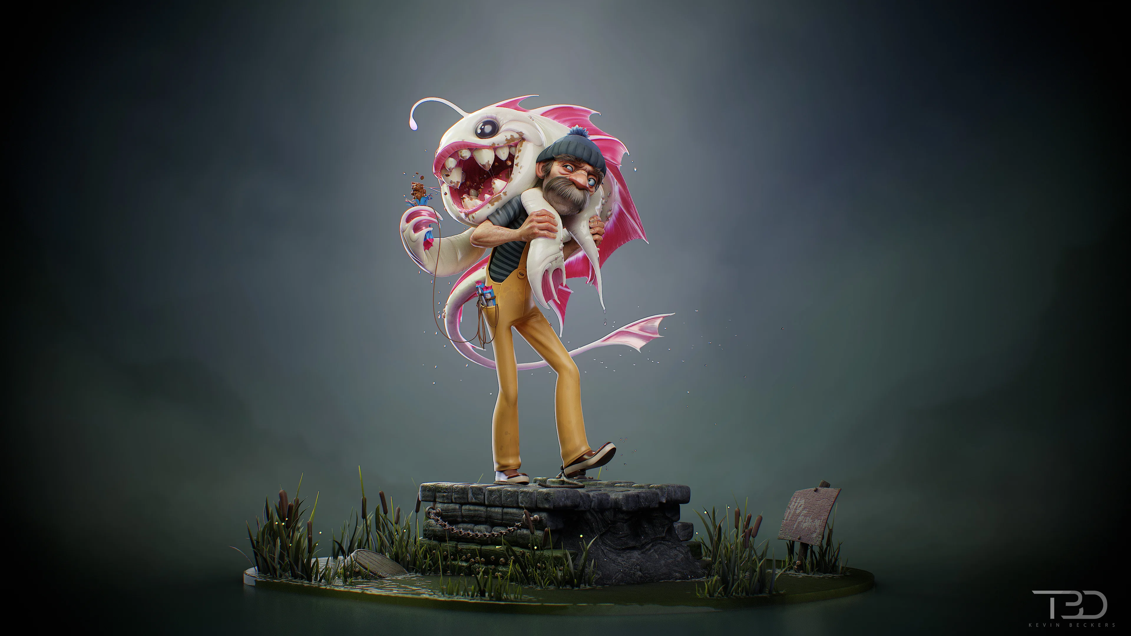 Modeling and Texturing a Funny Sculpt of a Man and a Cute Anglerfish - изображение 2