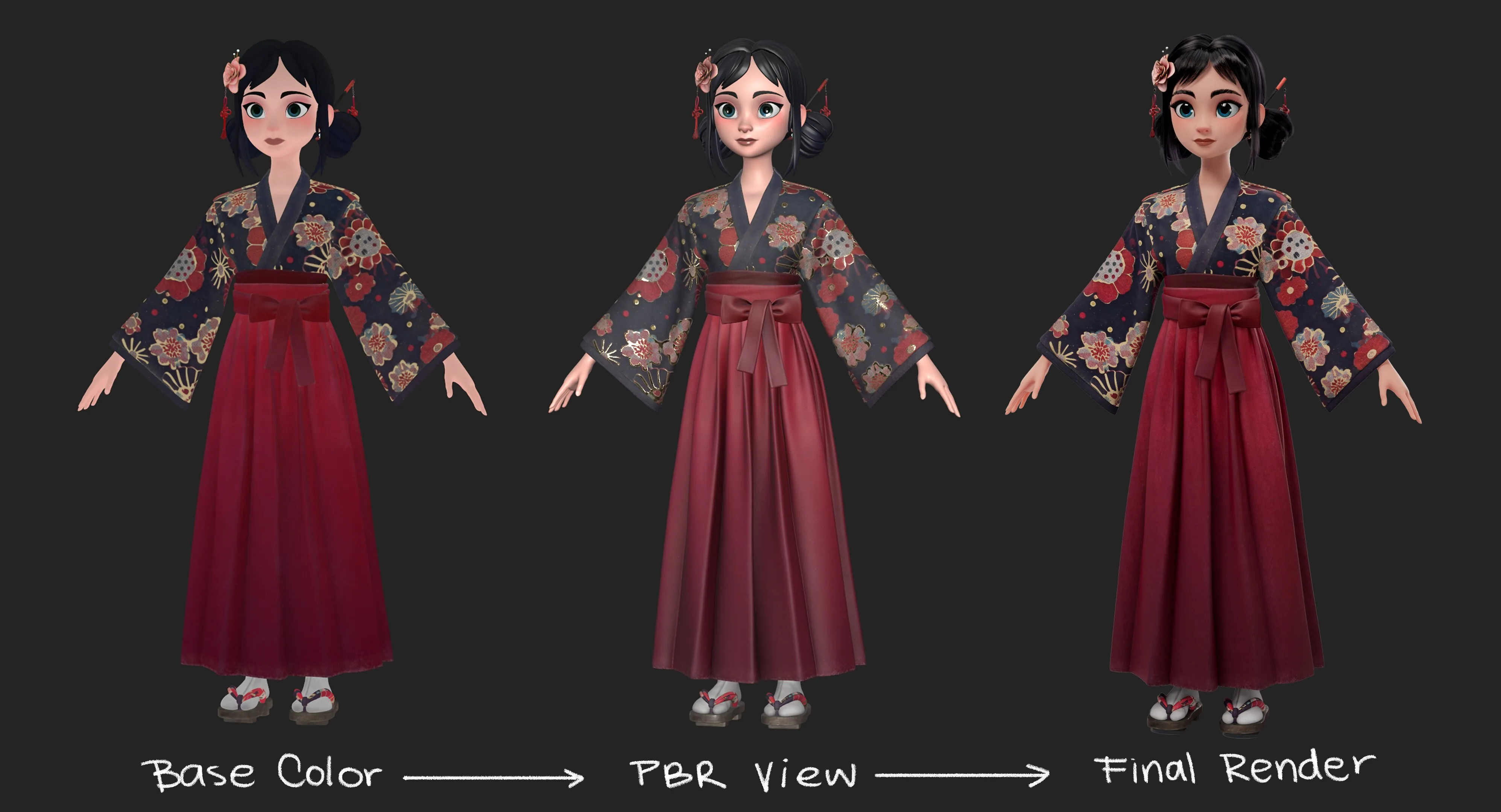Создание стилизованного персонажа в кимоно с помощью ZBrush и Marvelous Designer — изображение 7