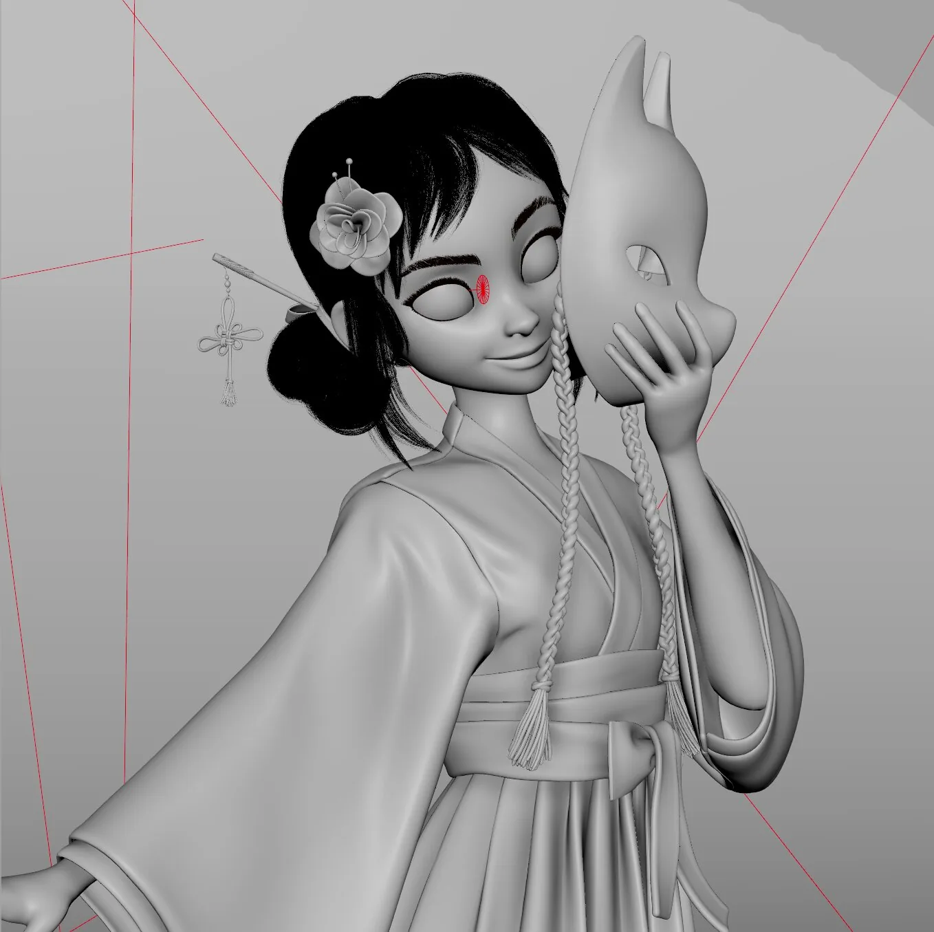 Создание стилизованного персонажа в кимоно с помощью ZBrush и Marvelous Designer — изображение 11