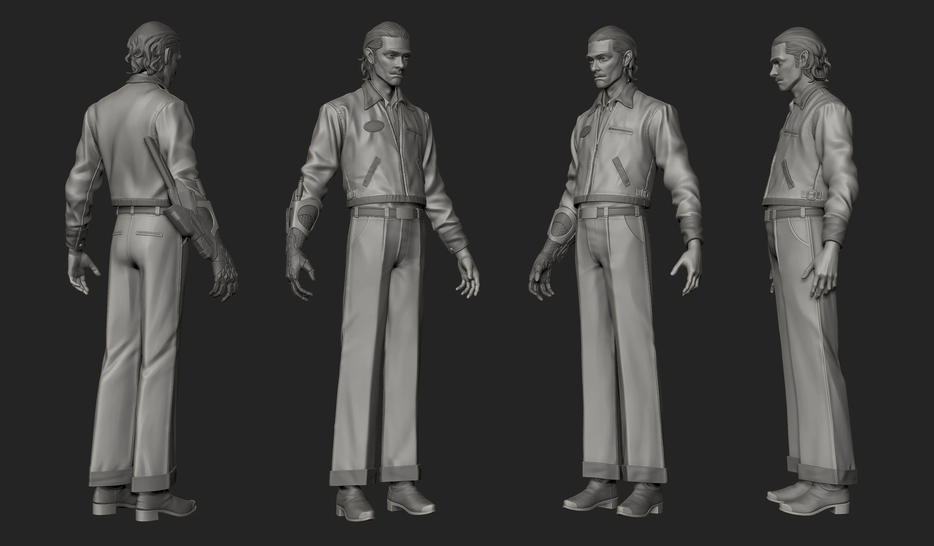 Создание 3D человека с нарисованной вручную текстурой и роботизированной рукой — изображение 17