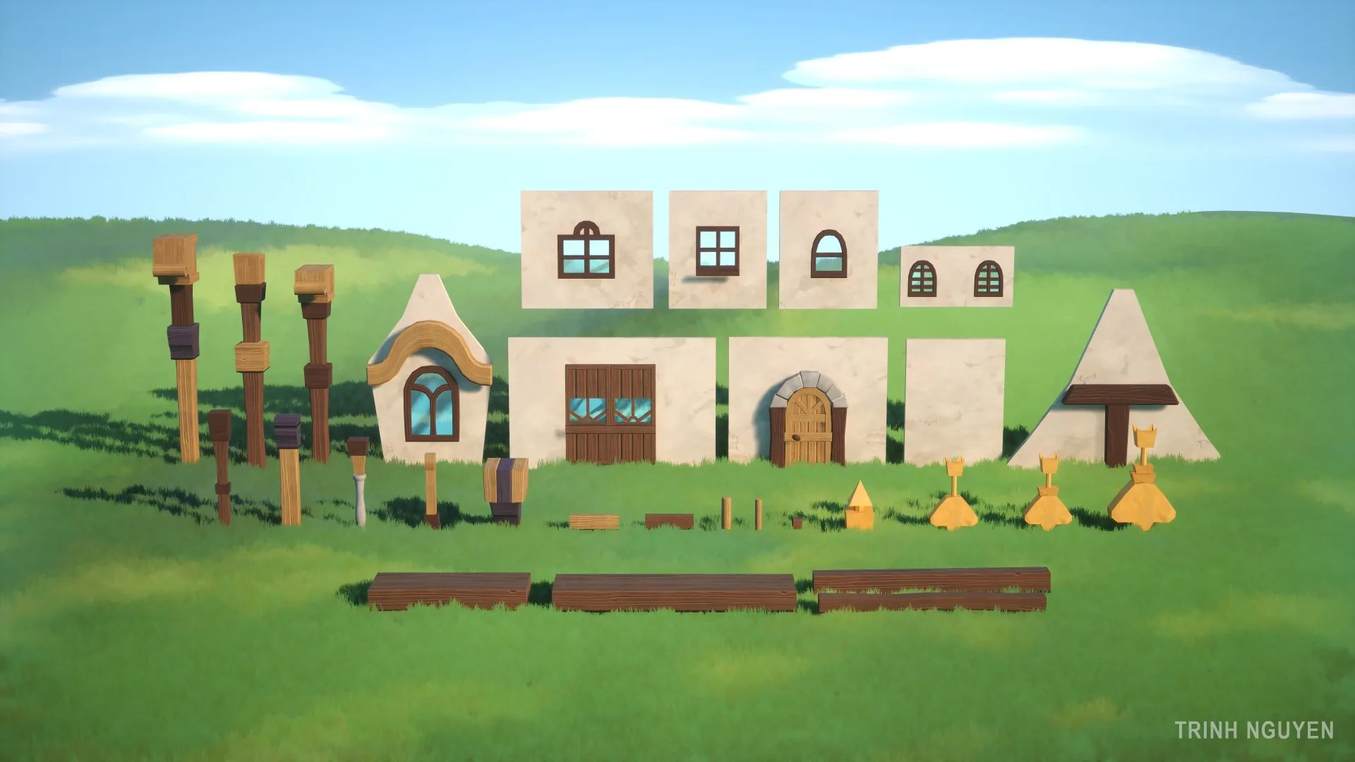 Перенос концепции уютного 2D-фантазийного коттеджа в 3D-мир — изображение 7