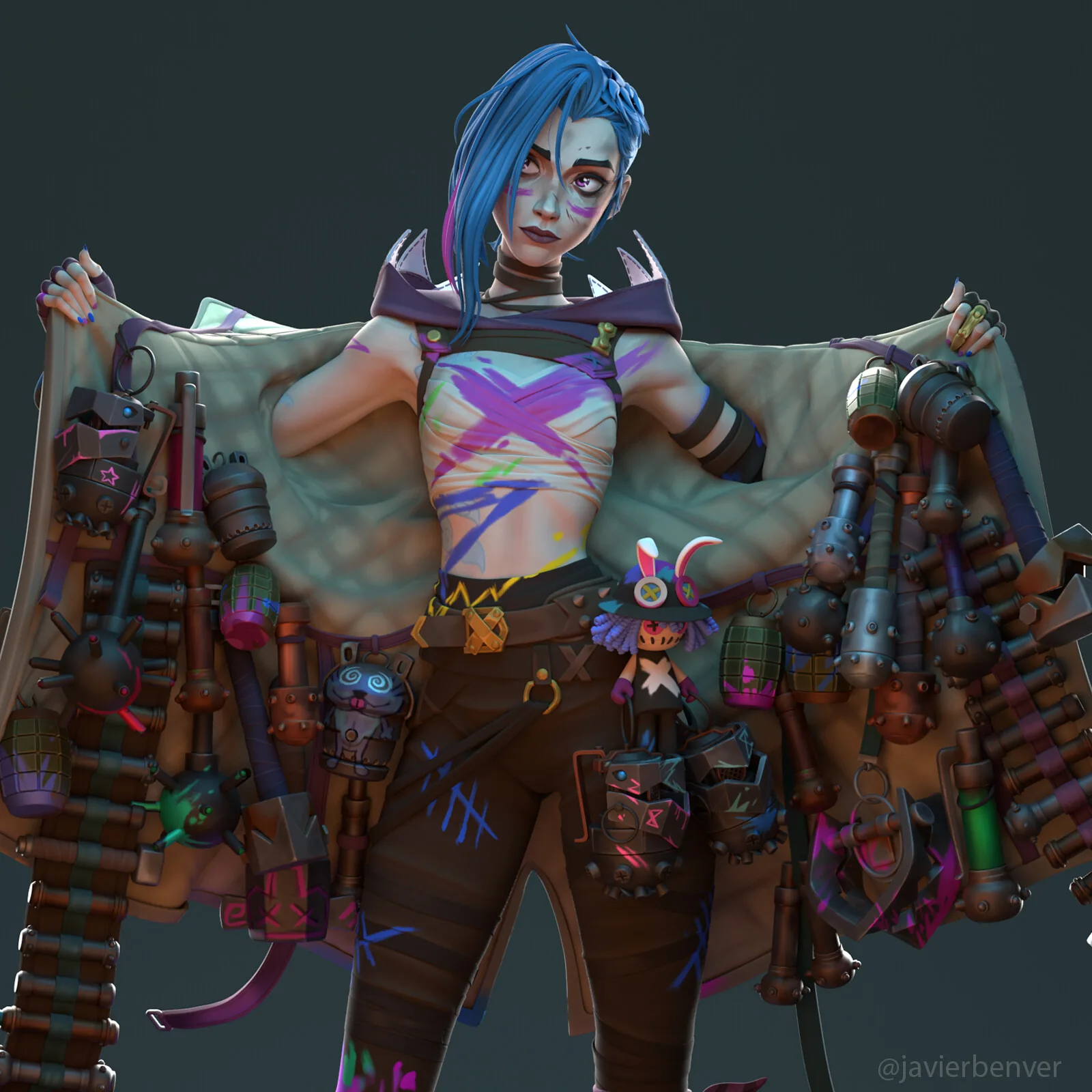 Как смоделировать и текстурировать Джинкс из Arcane с помощью ZBrush — изображение 1