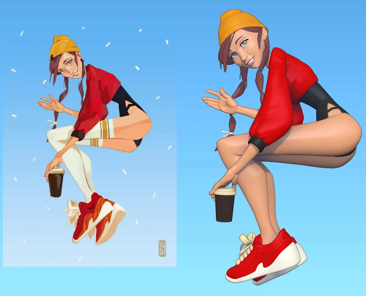 Как превратить 2D-концепт девушки в 3D-скульптуру с помощью ZBrush — изображение 2