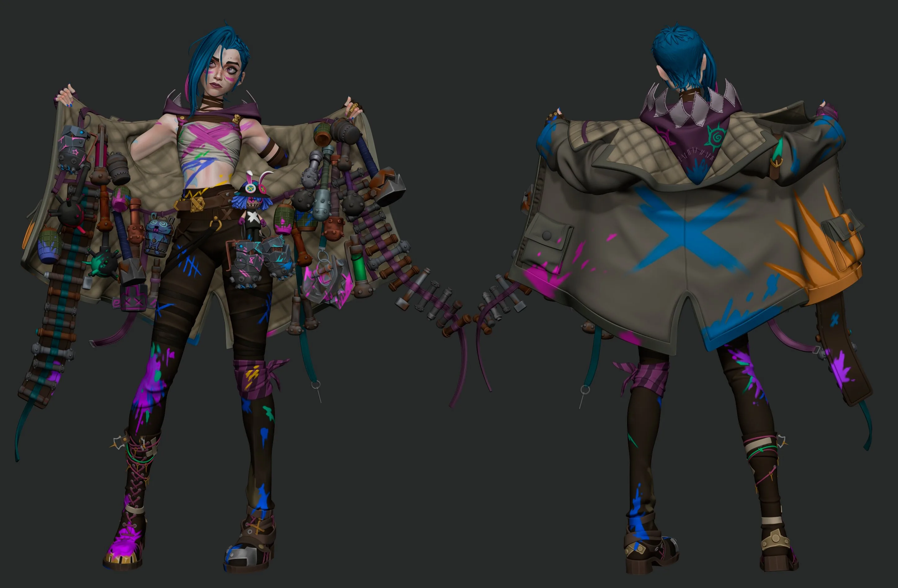 How to Model & Texture Jinx from Arcane with ZBrush - изображение 13