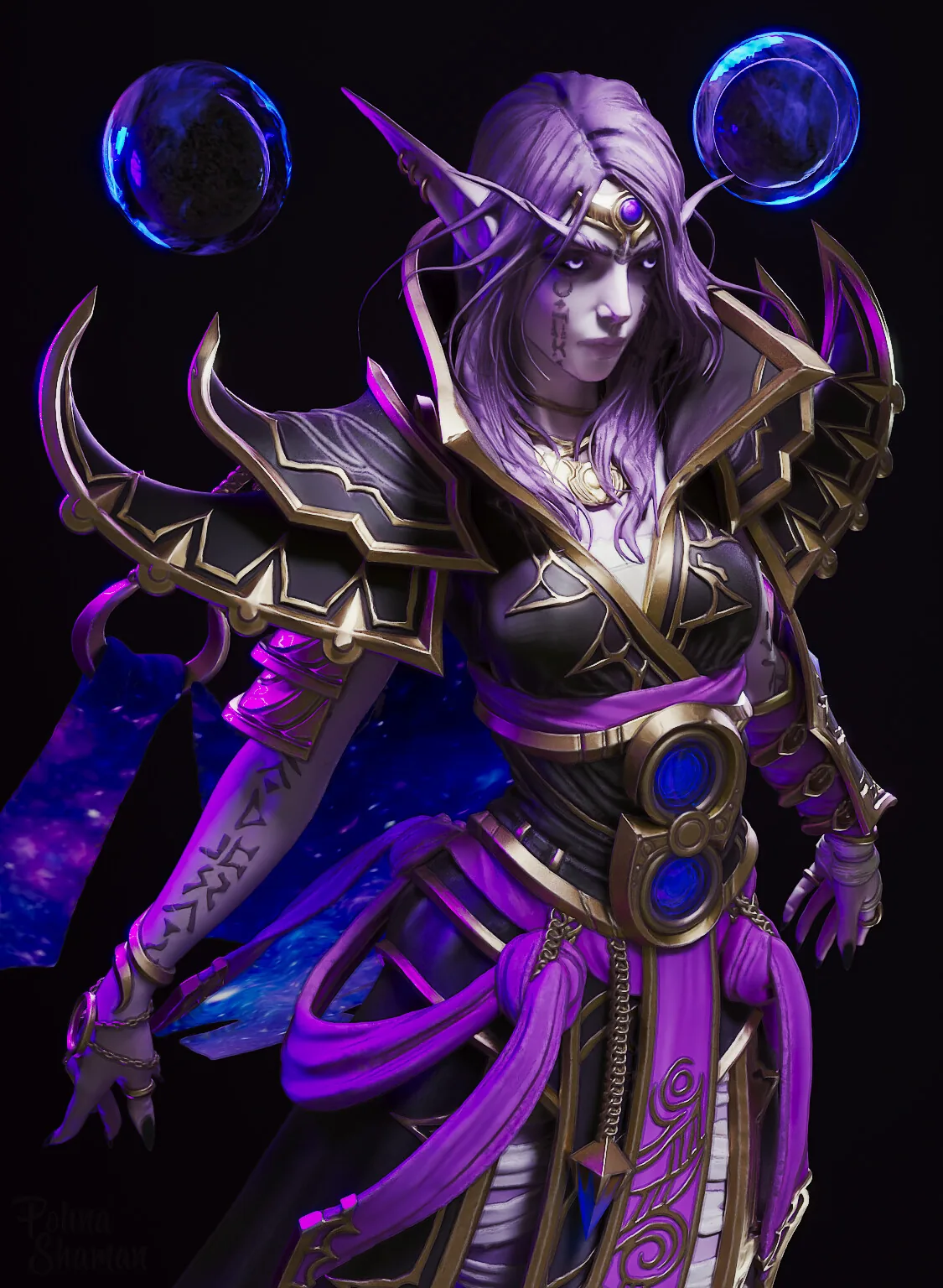 Этот великолепный скульптурный портрет персонажа Xal'atath из World of Warcraft был создан с помощью ZBrush - изображение 1