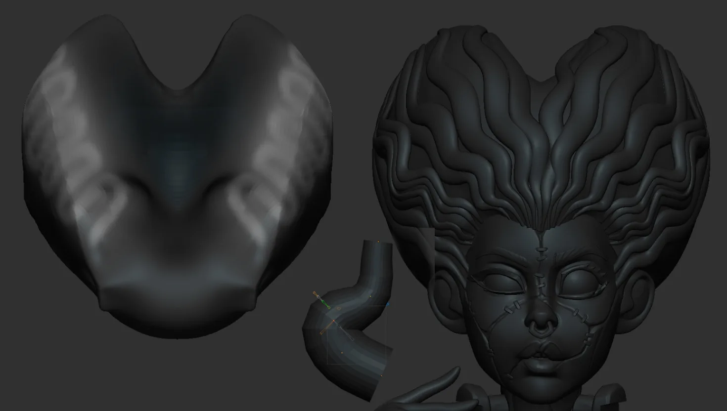 How to Create a 3D Character Inspired by the Bride of Frankenstein - изображение 4