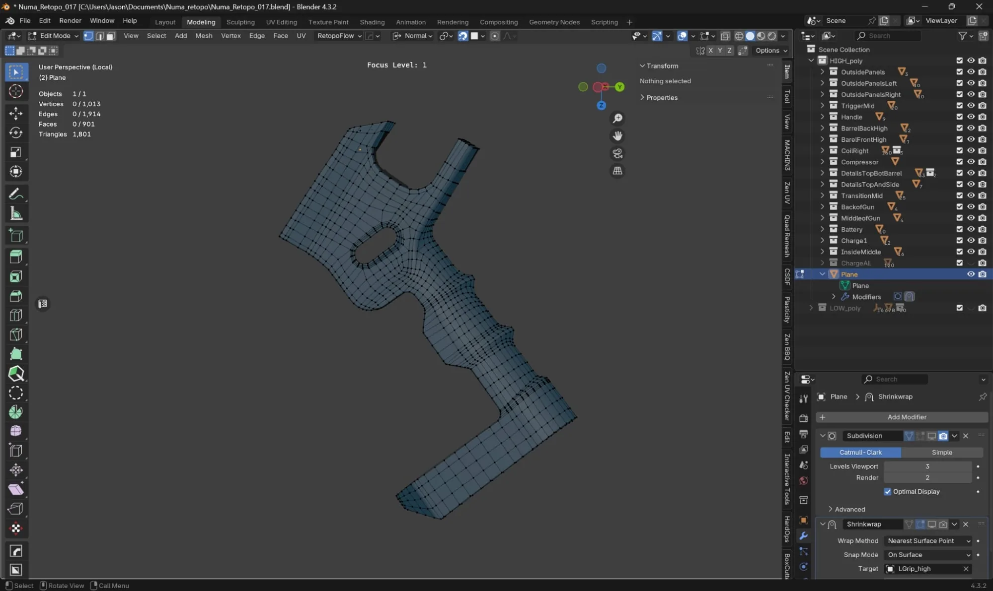 Создание 3D-оружия с прозрачным пластиком в Blender & Substance 3D — изображение 7