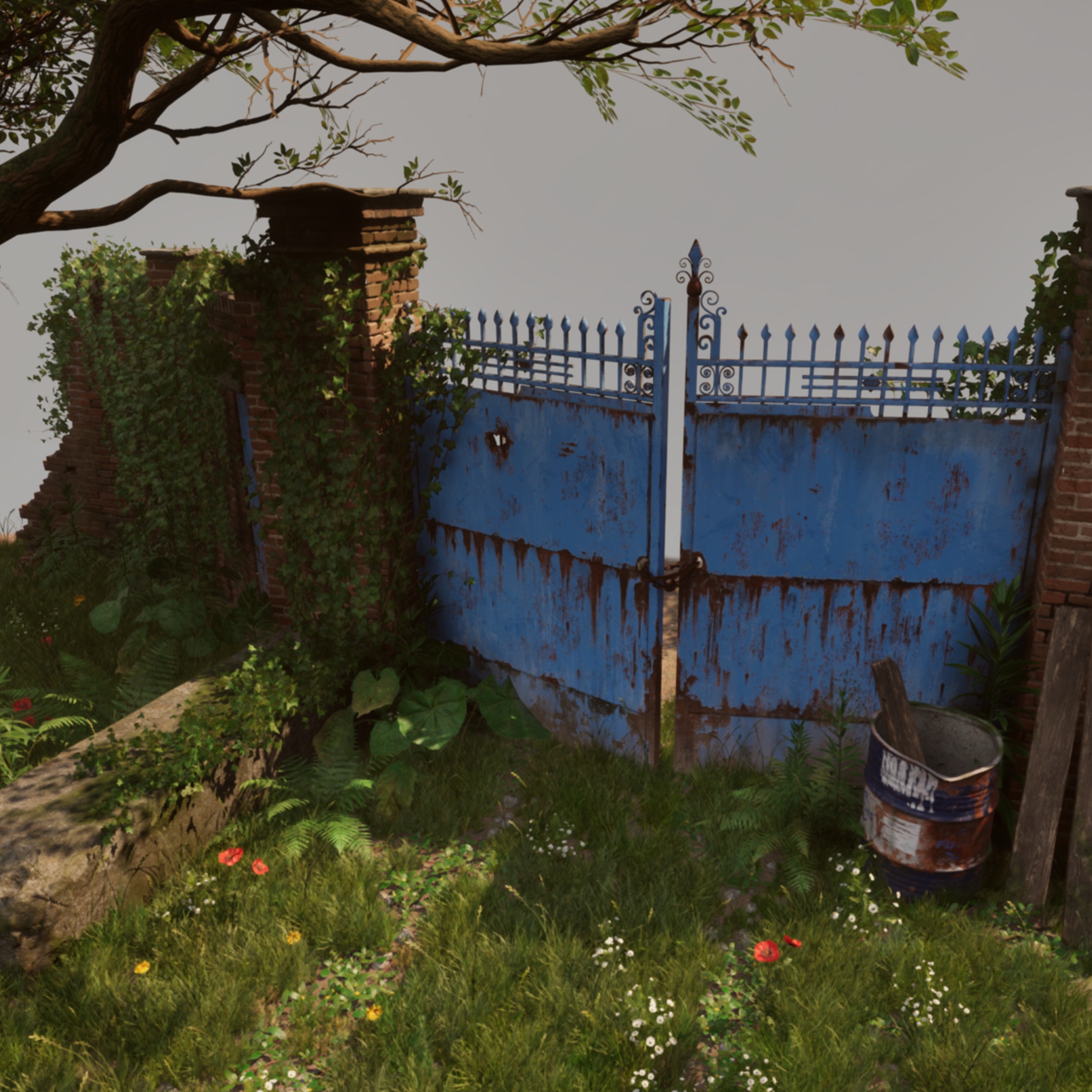 Проектирование диорамы реалистичных ржавых ворот с помощью ZBrush и Unreal Engine