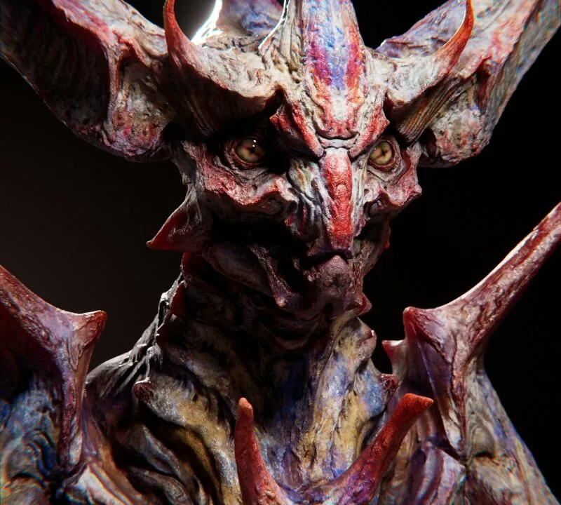 Скульптура бюста пришельца в 3D, вдохновлённая Mass Effect