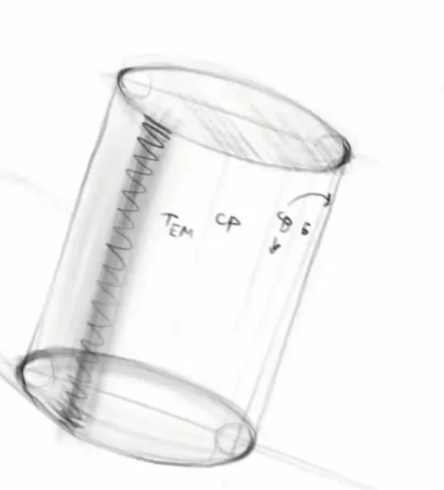 Light and shadow on a cylinder: the terminator, middle tone, reflected light.