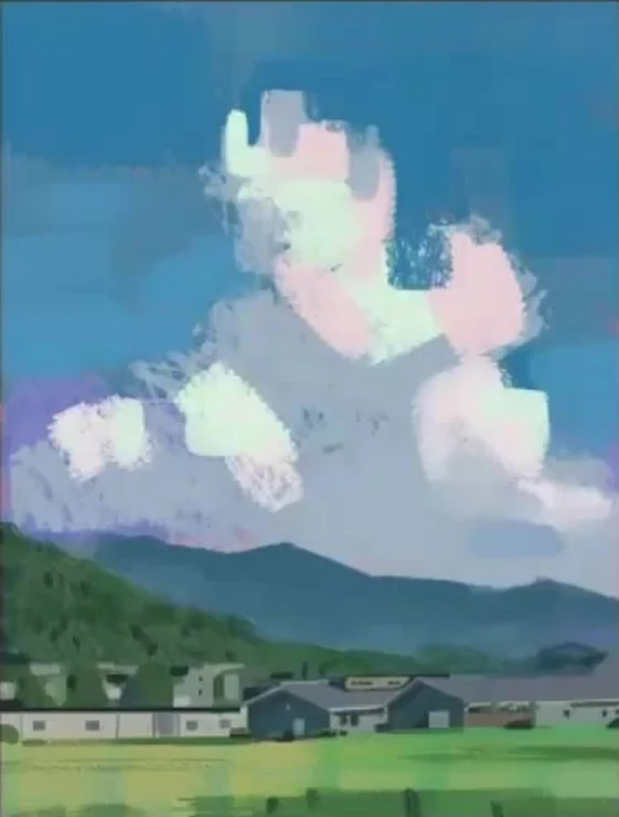Dividing the cloud into light and shadow within the silhouette.