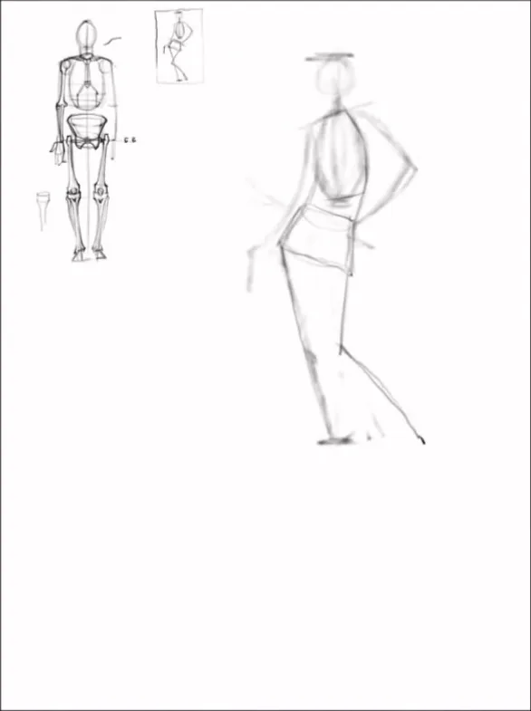 Contrapposto: counter наклоны таза и грудной клетки в динамичной фигуре