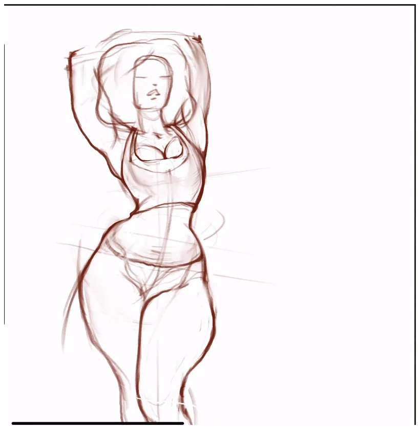 Clothing responds to the body: a crop top compresses the figure.